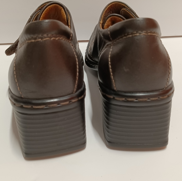 JOSEF SEIBEL Leather Monk Strap w/ Hook & Loop Square Toe Chunky Heel - Picture 8 of 13